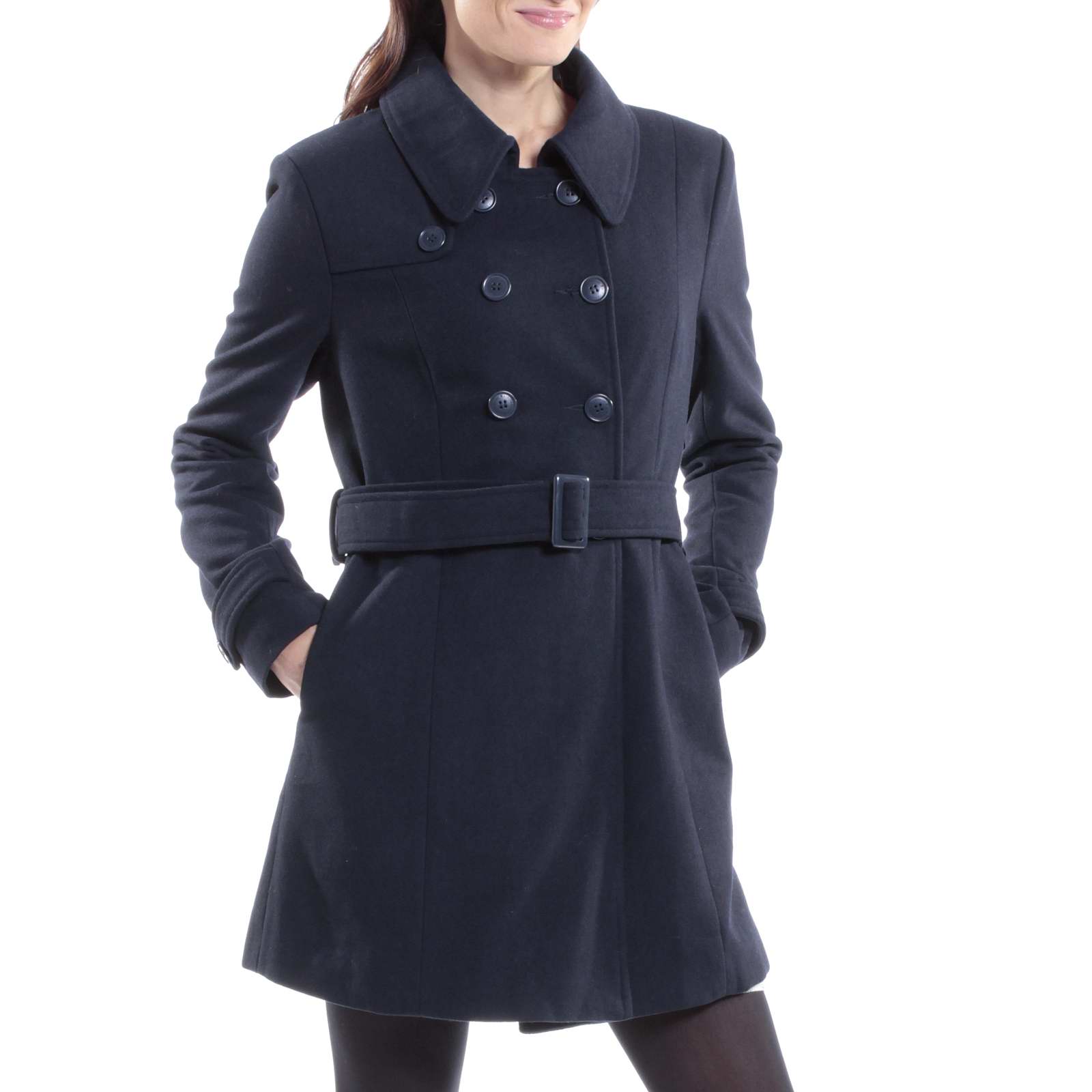 Alpine Swiss Keira Women's Trench Coat Double Breasted Wool Jacket